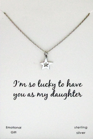 Luck to have you as my daughter silver pendant